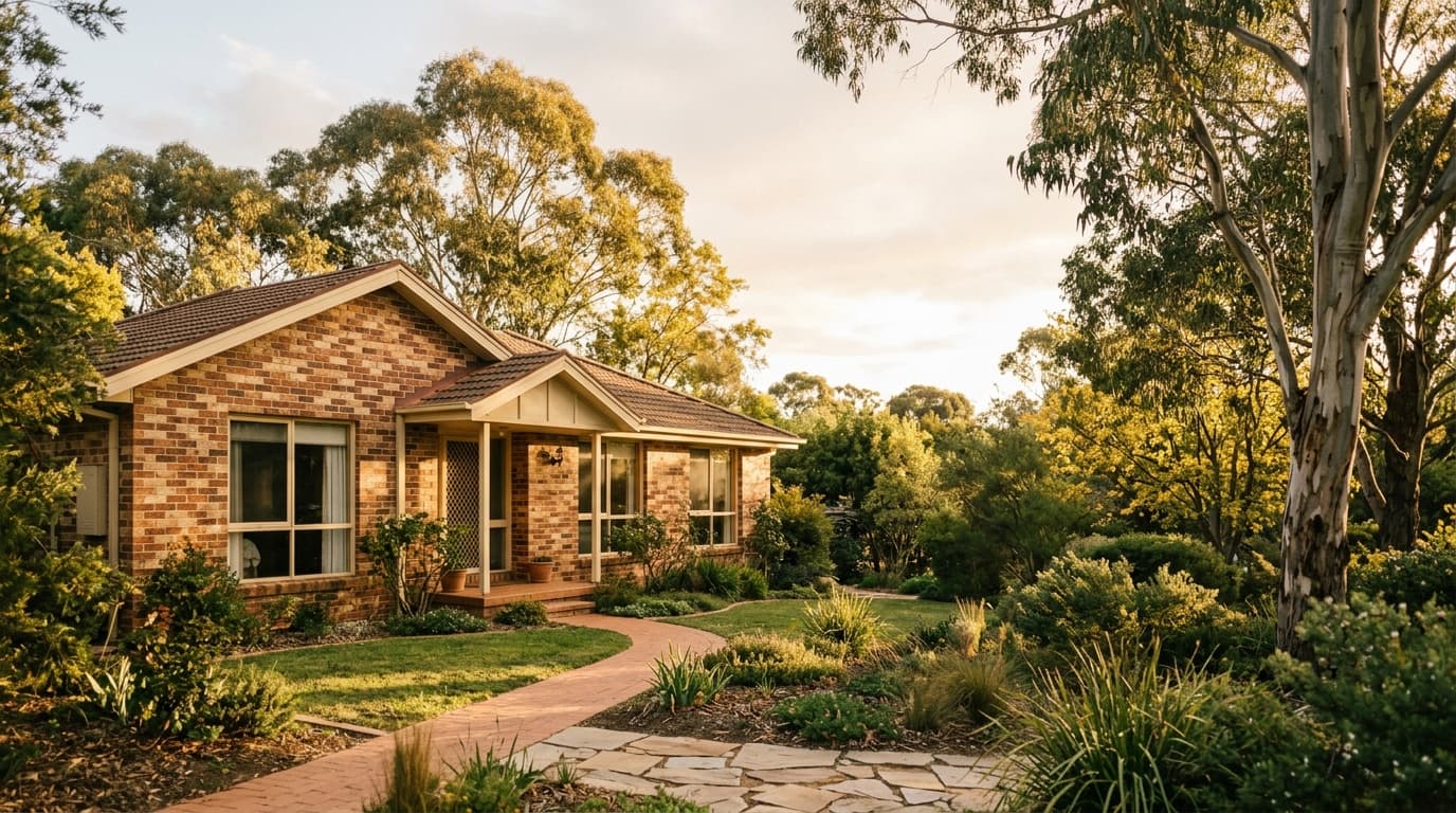 Established brick home on a leafy Canberra block — leasehold land and property valuation