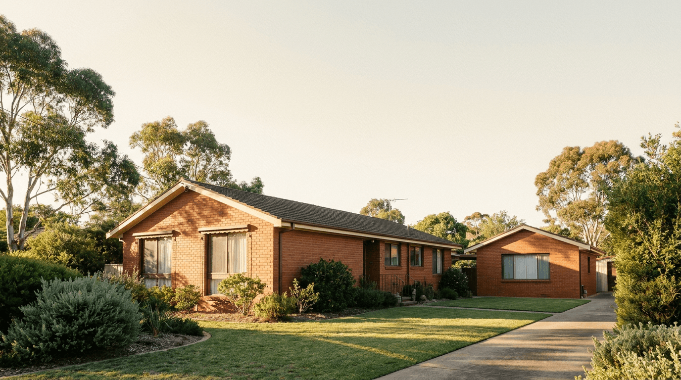 Editorial view of an Australian suburban investment property evoking property held inside a self-managed super fund