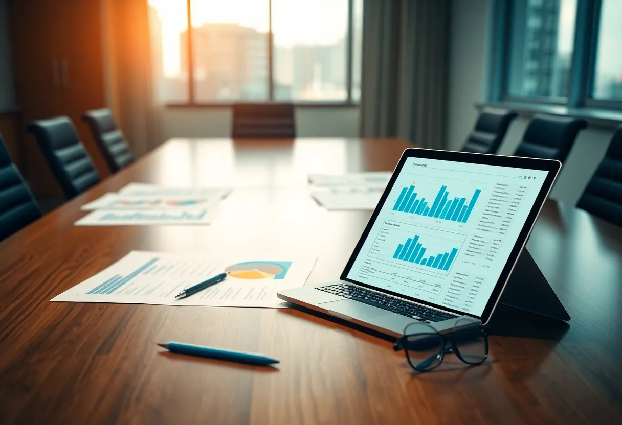 Financial reporting valuation — corporate boardroom