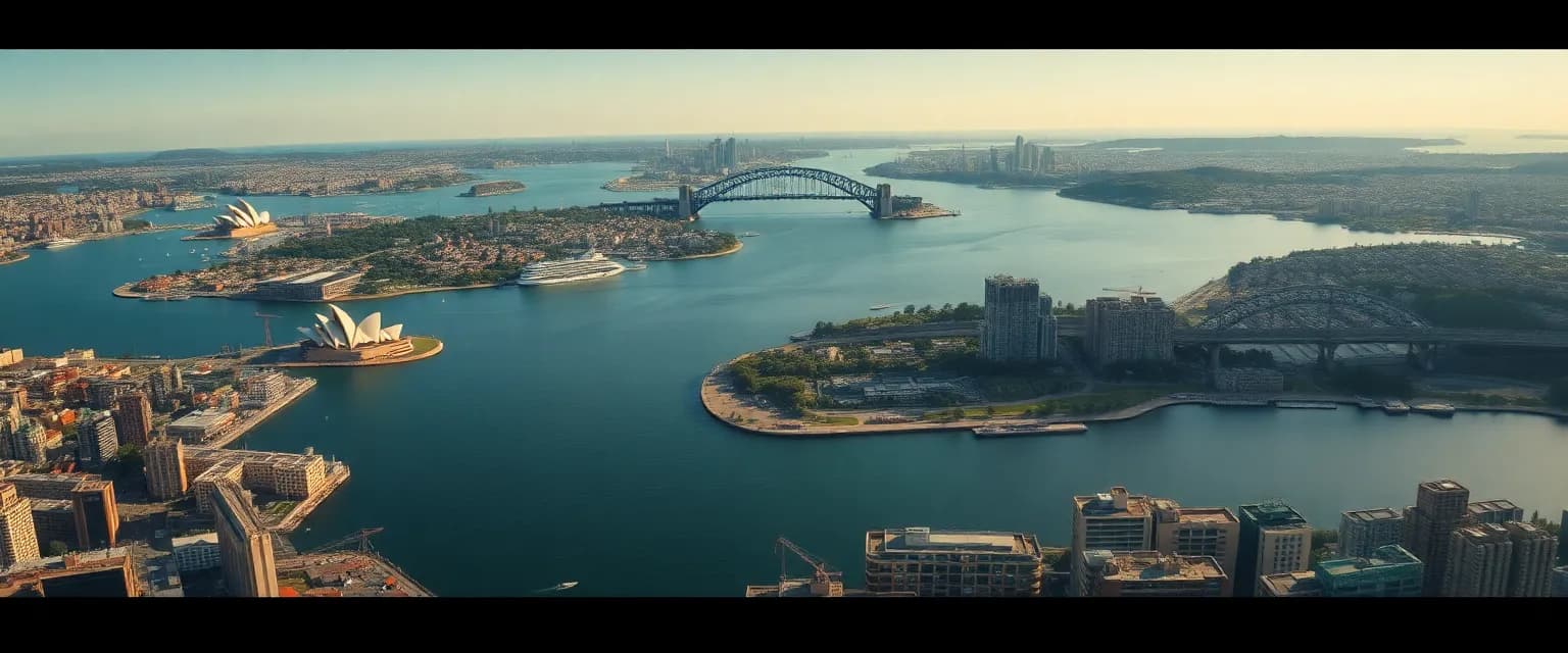 Property valuation Sydney — CBD and harbour aerial view